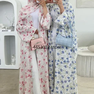 Femmes musulmanes dubaï Abaya luxe Double couche en mousseline de soie imprimé Robe Hijab caftan Ramadan Robe Femme Islam robes africaines Kebaya Femmes musulmanes dubaï Abaya luxe Double couche en mousseline de soie imprimé Robe Hijab caftan Ramadan Robe Femme Islam robes africaines Kebaya