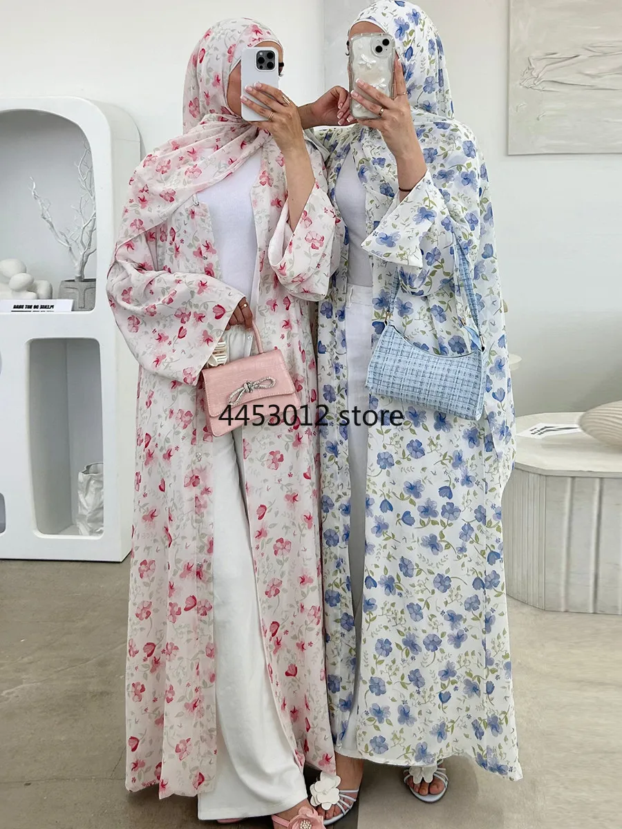 Femmes musulmanes dubaï Abaya luxe Double couche en mousseline de soie imprimé Robe Hijab caftan Ramadan Robe Femme Islam robes africaines Kebaya Femmes musulmanes dubaï Abaya luxe Double couche en mousseline de soie imprimé Robe Hijab caftan Ramadan Robe Femme Islam robes africaines Kebaya