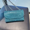 pochette femme avec strass argent sac à main sur chaîne sac de soirée en cuir pu dames mode soirée sac à bandoulière