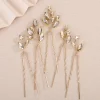 Épingles à cheveux de mariée en strass pour femmes, 5 pièces, épingles à cheveux de mariage faites à la main, accessoires de fête, bijoux pour femmes, couvre chef de mariage