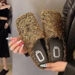 Femmes appartements pantoufles concepteur bout carré Mules chaussures mode été sandales 2025 marche confortable tongs nouveau Sandalias De Mujer