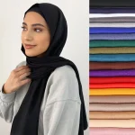 PolyesterJersey Hijabs écharpe pour femmes musulmanes châle extensible facile Hijabs Modal Hijab foulards foulard femme africaine Turban