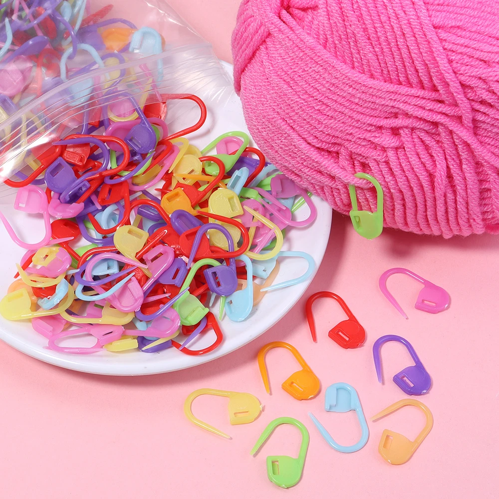 Épingles de sûreté en plastique 11x22mm, 200 pièces/lot, marqueurs de tricot colorés, Clips de points au Crochet pour bricolage, outils de couture, accessoires artisanaux