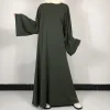 Abaya Nida plaine de base, 15 couleurs, avec ceinture gratuite, haute qualité, pour femmes musulmanes, robe Simple modeste, vêtements islamiques du Ramadan EID