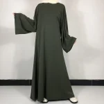 Abaya Nida plaine de base, 15 couleurs, avec ceinture gratuite, haute qualité, pour femmes musulmanes, robe Simple modeste, vêtements islamiques du Ramadan EID