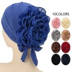 Nouvelles femmes pré-attachées Hijabs pour femmes Turban chapeau intérieur HIjab casquettes couleur unie dos fleur abaya Islam Udnerscarf femmes hijabs