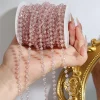 1 mètre/2 mètres plaqué or en laiton rose cristal perles de verre bijoux collier chaîne pour bricolage femmes fabrication de bijoux résultats de fourniture