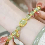 Bracelet en Jade Hetian naturel pour femmes, bijoux de tempérament élégant, haut sens, bijoux cadeau de fête de mariage