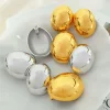 boucles d'oreilles ovales brillantes, simples et élégantes, haut de gamme européennes et américaines, mode exagérée
