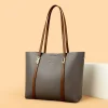 sac messager monochromatique de grande capacité pour femme, sac à main pour documents, sac initié en pu, simple, luxe, femme, nouveau, automne, e27