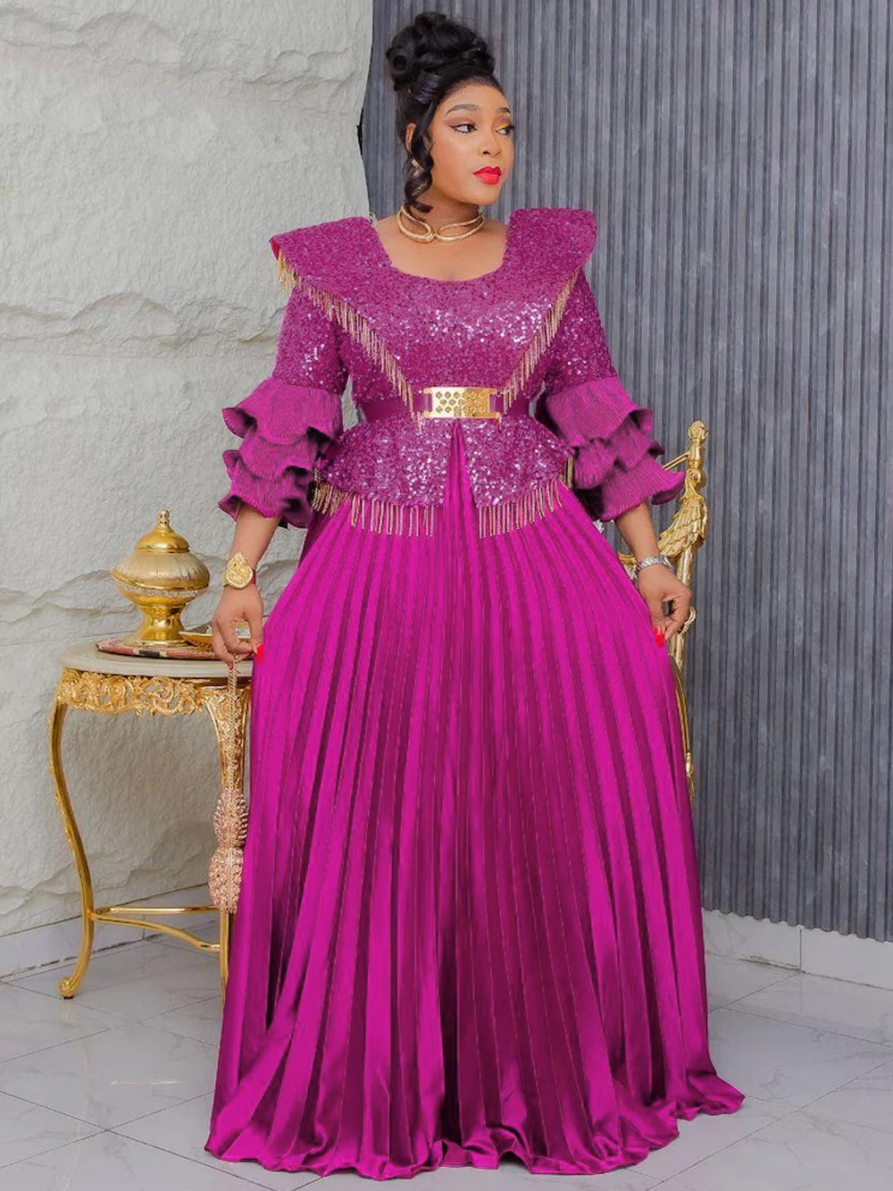 robes de soirée africaines pour femmes, robe longue de luxe à paillettes, ankara dashiki, vêtements africains, grande taille, manches à volants, maxi robes abaya