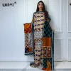 WINYI-Abaya pour femmes musulmanes, robe africaine dubaï, col ras du cou, kaftan imprimé, robe maxi élégante