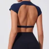 hearuisavy chemises de sport hauts d'entraînement fitness vêtements de sport femme vêtements de yoga à séchage rapide sport hauts courts dos nu haut de sport femmes