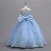 brillant enfant en bas âge petites grandes filles brodé perlé nœud papillon mariage fleur fille fête d'anniversaire concours formel robe de vacances de pâques