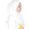 facile à porter filles enfants musulman 1 pièce amira pratique hijab foulard écharpe instantanée islamique confort chapeaux pour (2 7 ans)