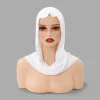 vente chaude ins maillot souple écharpe hijab instantanée pour les femmes musulmanes couleur unie prêt à porter hijab sport sous écharpe chapeaux