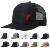 Casquette de baseball respirante et réglable avec imprimé tête de taureau – Chapeau de soleil léger pour les sports de plein air, design en maille, parfait pour un usage décontracté