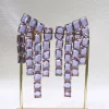ensemble de bijoux fins à breloques originales pour femmes, plusieurs colliers en cristal de zircon violet, bracelet, boucles d'oreilles, cadeau romantique en acier inoxydable