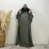 robe musulmane longue à capuche, décontractée, à la mode, manches chauve souris, ample, abaya, vêtements de prière pour femmes, streetwear élégant
