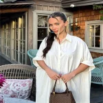 Robe de plage ample pour femmes, élégante, manches courtes, poches surdimensionnées, ligne a, mode d&rsquo;été 2025, 2025