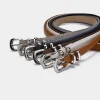 ceinture en cuir pu simple pour femme, polyvalente, broche argentée, décoration de luxe, étudiant, jeans, fine, mode, 1 pièce
