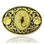 Accessoires pour jeans avec boucle de ceinture Scorpion animal à motif floral en alliage d&rsquo;or