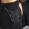 cool en alliage de zinc toile d'araignée taille chaîne gothique hip hop punk ceinture chaîne porte clés harajuku gland jean chaîne mâle