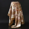 injplanchers f foulard de sauna vintage quatre saisons pour femme, Écharpe de cheveux, hijab, bandana de luxe, 90x90cm