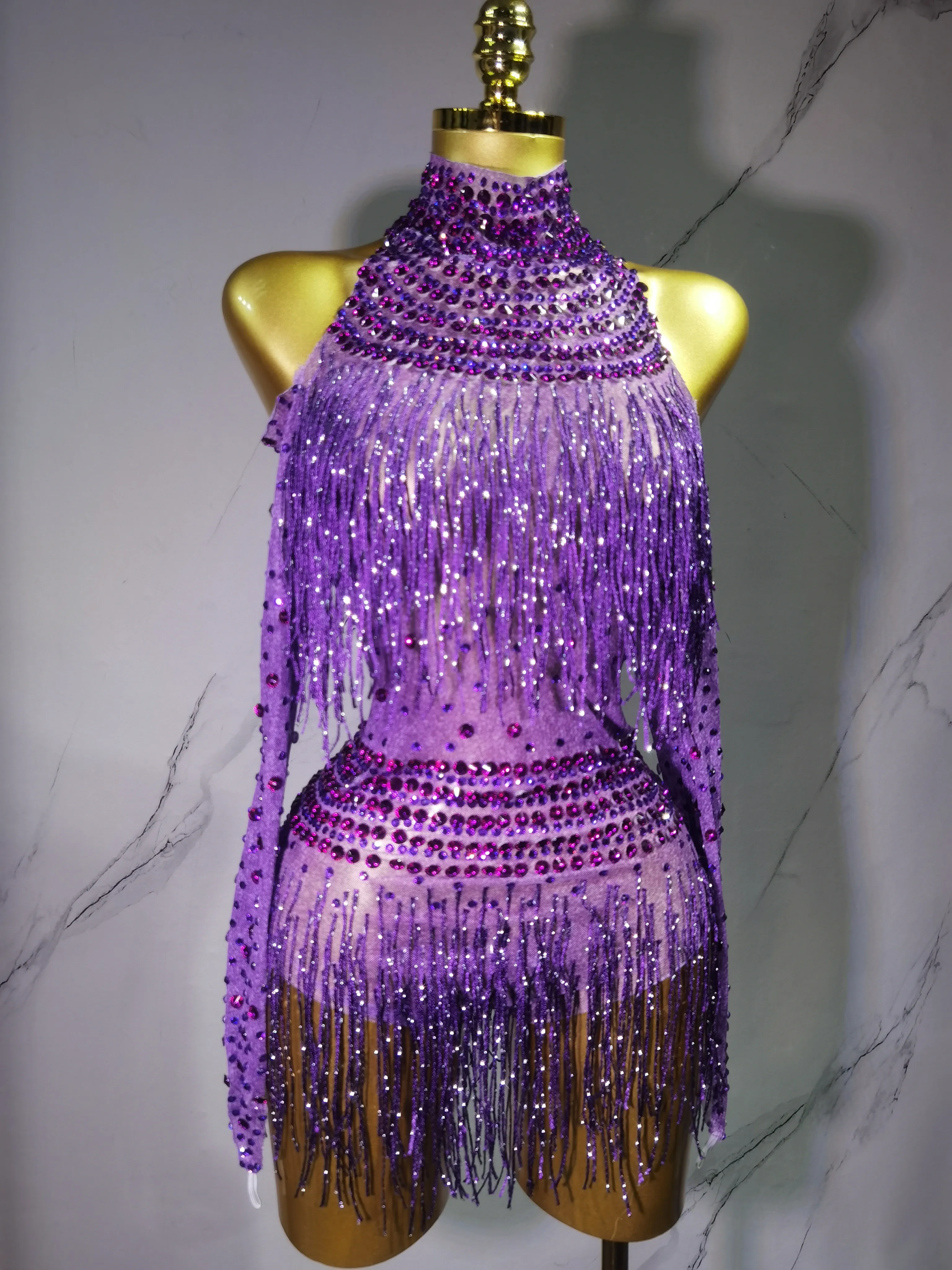 Body à franges avec strass pour femmes, tenue de danse Gogo Rave, Dj Ds, vêtements de scène Jazz, Clubwear