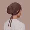 Bonnet Hijab en Jersey de Coton pour Femme Musulmane, Sous-Écharpe avec Trou d&rsquo;Oreille, Frontal Rond