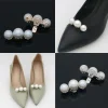 Pince à chaussures pour femmes, 1 pièce, chaussures de mariage, talons hauts, décoration de perles de mariée, grande boucle à breloques en perles