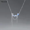 thaya élégant gland femmes collier élégant filles tour de cou femme pendentif cristal collier anniversaire fête bijoux cadeaux d'anniversaire