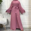 abaya femmes robes longues musulmanes caftan ouvert africain dubaï turquie 2 pièces ensemble de luxe islam maroc vêtements caftan mode modeste
