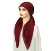 musulman hijab turban pré attaché chapeau femmes couleur unie longue queue bonnet chimio casquette perte de cheveux tête écharpe wrap bonnets turbante mujer