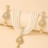 ensemble de perles algériennes pour femmes, boucles d'oreilles et collier, accessoires abaya pour ensembles de soirée de mariage, ensemble de bijoux pour dames