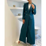 Blazer élégant à double boutonnage pour femmes, tenues Abaya musulmanes de Dubaï, revers Patricia, veste formelle sur mesure, vêtements 1 pièce, 2025