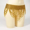 shimmy ceinture extensible perlée pour la danse du ventre avec cloches, accessoires de danse, ceinture triangle, ensemble de bijoux, collier et bracelet