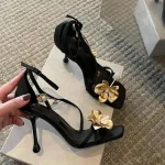 2025 nouvelles dames sandales d&rsquo;été solide femmes fleur chaussures décontractées élégantes robe talon Super haut anti-dérapant chaussures élégantes