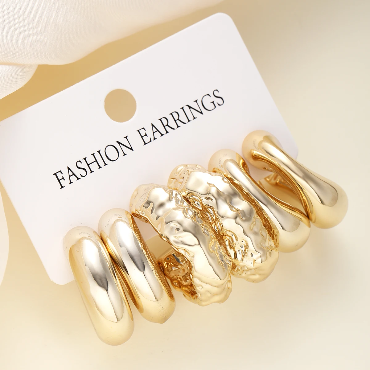 Boucles d'oreilles minimalistes en forme de C pour femmes, mode classique européenne et américaine, cadeaux pour mères et meilleurs amis, 03/Wear, 6 pièces par ensemble