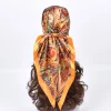 foulards en soie de haute qualité pour femmes, hijab carré en satin, mouchoir uni, châles enveloppants de tête, bandeau féminin, bandanna islamique