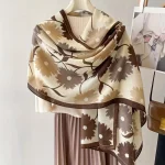 Luxe coupe-vent Protection solaire florale Hijab multi-fonctionnel châle respirant foulard pour les femmes 180×75 cm élégant doux châle