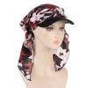 mode musulman imprimé fleuri hijab turban chapeau pour femmes visière casquette de baseball chapeaux de soleil foulard écharpe bord femme foulards bandanas