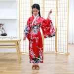 Kimono japonais traditionnel imprimé Floral pour enfants, robe Kimono élégante pour enfants asiatiques Sakura pour filles, nouveau Style japonais