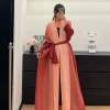 abaya de luxe pour femmes, avec col évasé, manches longues, dégradé de couleur, cardigan rétro à nouer, ample, grande taille, pour vêtements de fête