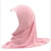nouvelles filles musulmanes hijab enfant mode perceuse chaude turban couleur unie islamique enfants écharpe casquette khimar joueur écharpe