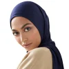 luxe doux mince musulman hijab écharpe femmes longue couleur unie tête enveloppement pour femmes hijabs foulards dames musulman voile jersey hijabs