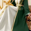 moyen orient élégant abaya marocain femmes brodé avec ceinture robe à manches longues deux pièces dubaï robe islamique