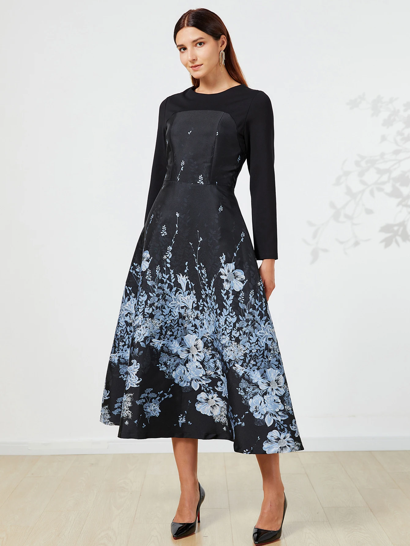 DEVCHATA-Robe caftan Jacquard pour femmes, abaya arabe élégante, design de vêtements musulmans, mode islamique, noir, Dubaï, nouveau DEVCHATA-Robe caftan Jacquard pour femmes, abaya arabe élégante, design de vêtements musulmans, mode islamique, noir, Dubaï, nouveau