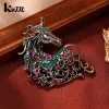 Broches de cheval en strass de luxe unisexe, Badge Animal rétro, cadeaux de fête, à la mode, accessoires de décoration pour vêtements