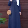 zanzea robe abaya musulmane vintage pour femme, tenue d'automne décontractée à manches sulf, couleur unie, maxi longue, kaftan Éducatif, vêtements islamiques, 2024